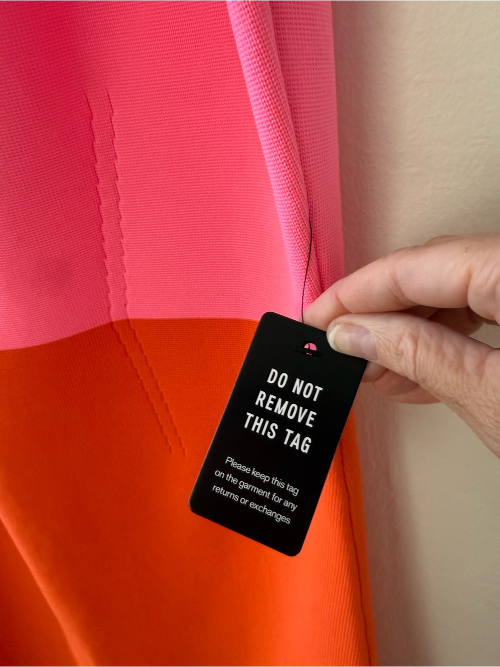 NWT Express Body Contour Colorblock Pink & Orange Midi Dress - Picture 6 of 8